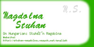 magdolna stuhan business card